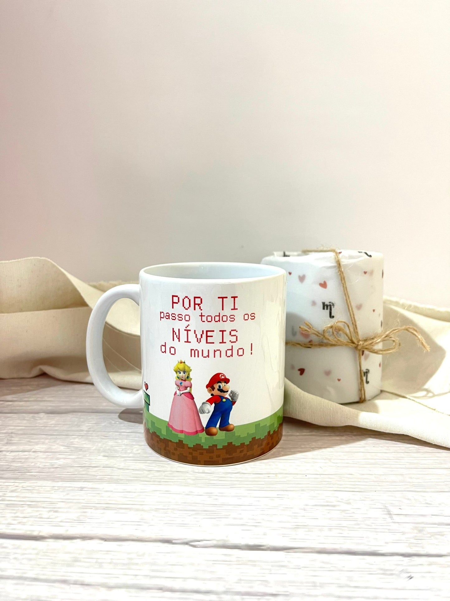 Caneca - "Por ti passo todos os níveis..."