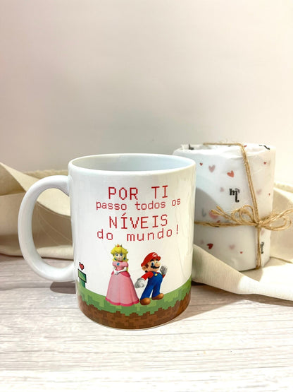 Caneca - "Por ti passo todos os níveis..."