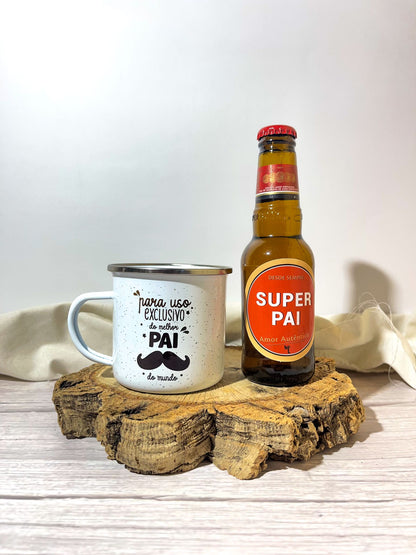 Kit Super Pai - Mini Personalizada + Caneca de Metal